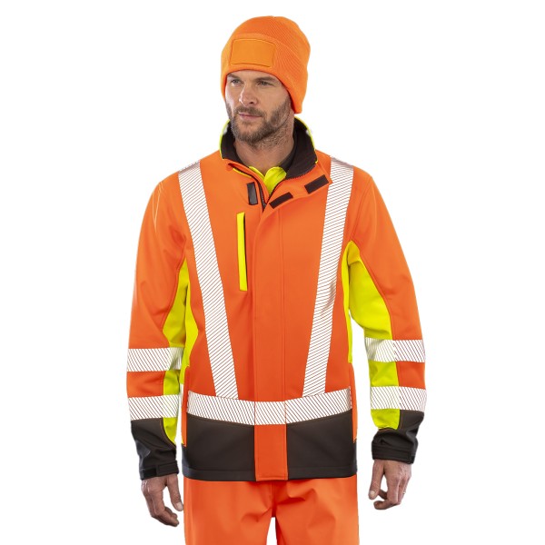 Softshell di sicurezza riciclato a 3 strati stampabile a 3 toni - cod. RWR506X