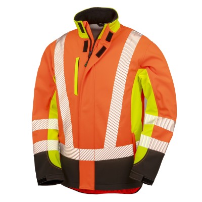 Softshell di sicurezza riciclato a 3 strati stampabile a 3 toni Softshell di sicurezza riciclato a 3 strati stampabile a 3 toni