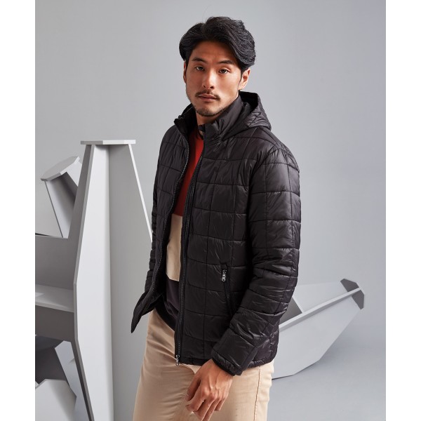 Giacca con cappuccio trapuntata a scatola - cod. RWTS025