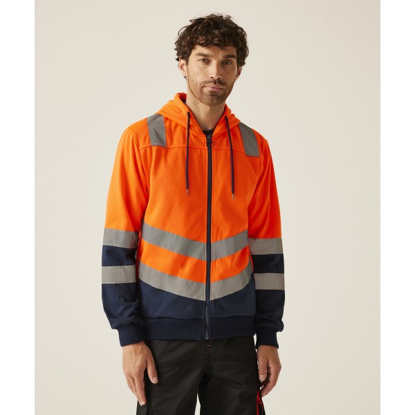 Felpa con cappuccio Pro Hi-Vis con cerniera completa - cod. RWRG457