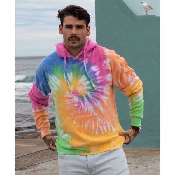 Felpa con cappuccio tie-dye arcobaleno - cod. RWTD31M