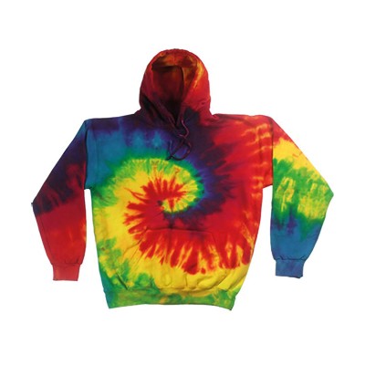 Felpa con cappuccio tie-dye arcobaleno