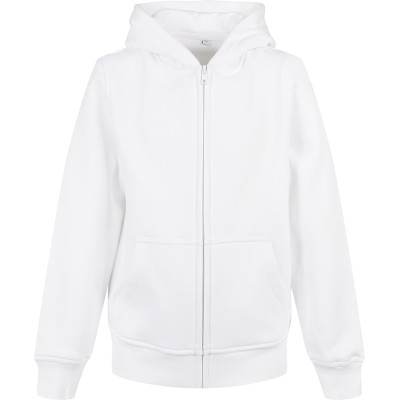 Felpa con cappuccio basica con zip per bambini organici Felpa con cappuccio basica con zip per bambini organici