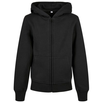 Felpa con cappuccio basica con zip per bambini organici