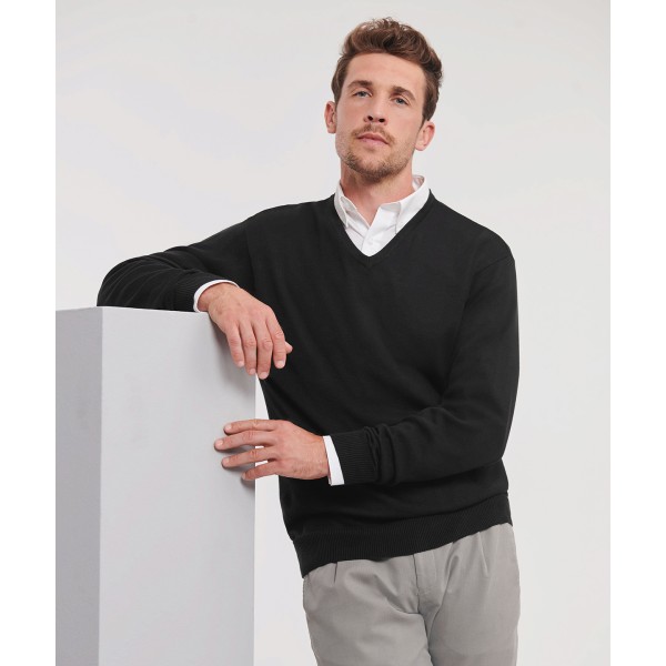 Maglione lavorato a maglia con scollo a V - cod. RWJ710M