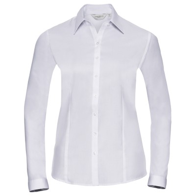 Camicia a spina di pesce a maniche lunghe da donna
