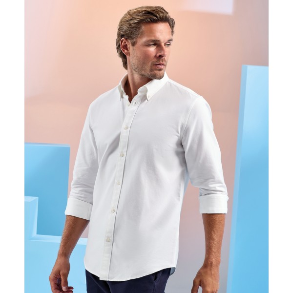 Camicia Oxford a maniche lunghe in cotone da uomo - cod. RWAQ039