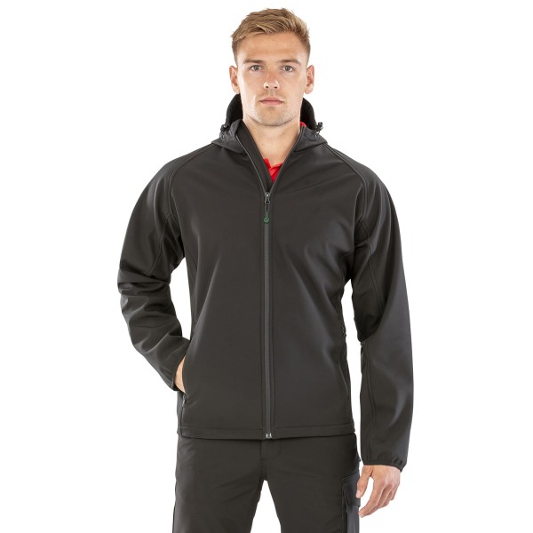 Softshell con cappuccio stampabile a 3 strati riciclato - cod. RWR911M