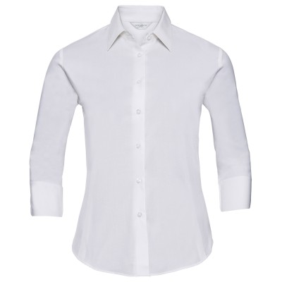 Camicia attillata da donna con maniche a ¾ e facile da lavare