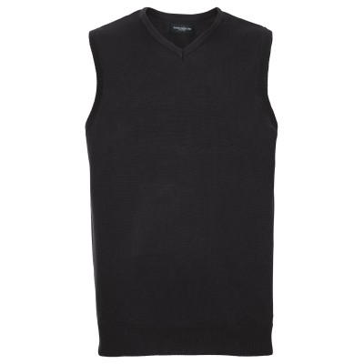 Maglione lavorato a maglia senza maniche con scollo a V