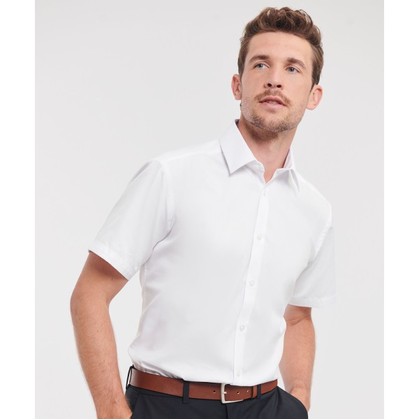 Camicia a spina di pesce a maniche corte - cod. RWJ963M
