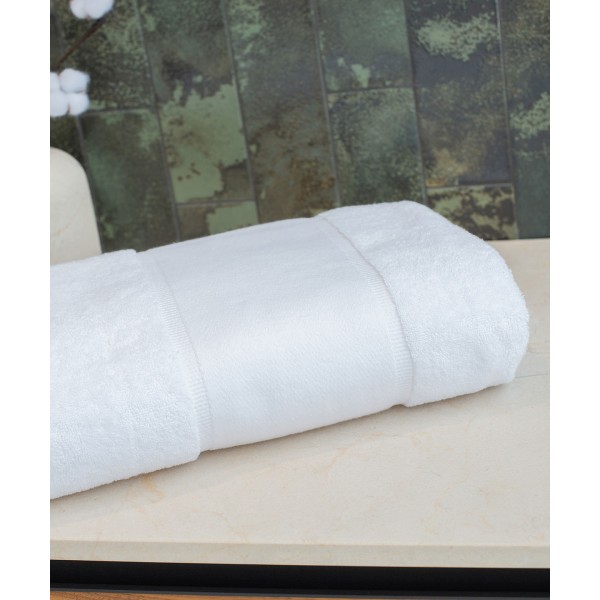 Telo da bagno organico con bordo stampabile - cod. RWTC506
