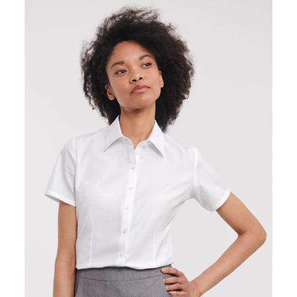 Camicia a spina di pesce a maniche corte da donna - cod. RWJ963F