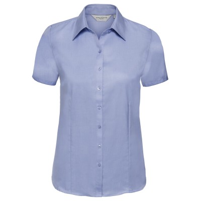 Camicia a spina di pesce a maniche corte da donna