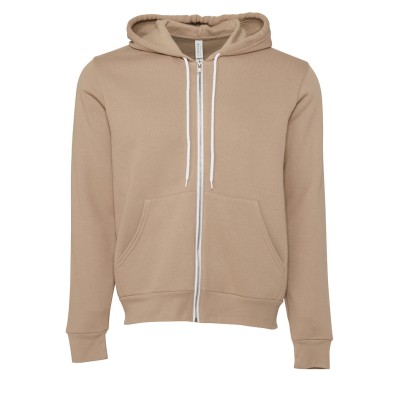 Felpa unisex con cappuccio e zip intera in pile di policotone