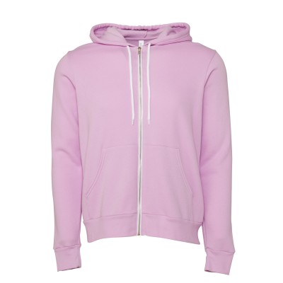 Felpa unisex con cappuccio e zip intera in pile di policotone