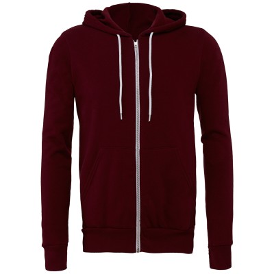 Felpa unisex con cappuccio e zip intera in pile di policotone