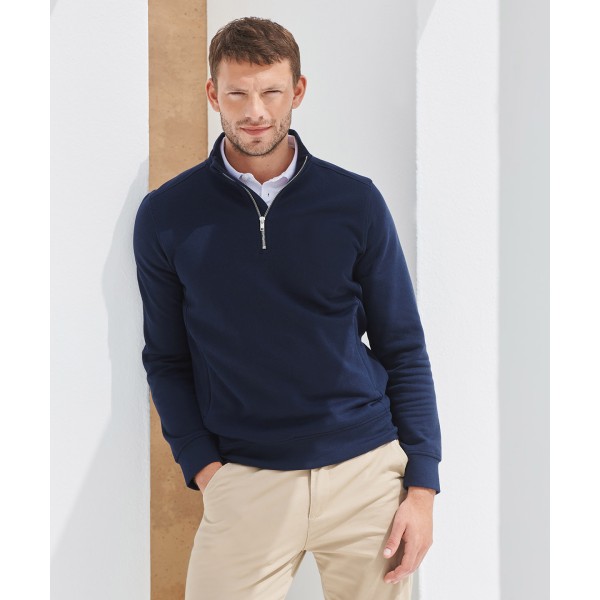 Felpa unisex sostenibile con zip ¼ - cod. RWHB842