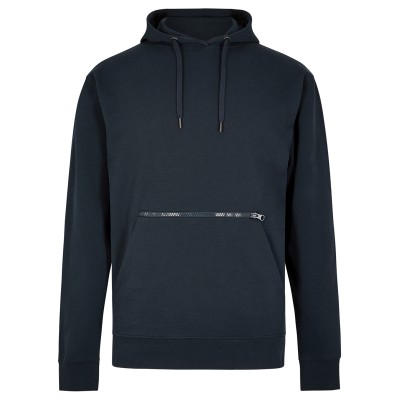 Felpa con cappuccio in piqué dalla vestibilità regolare con tasca con cerniera