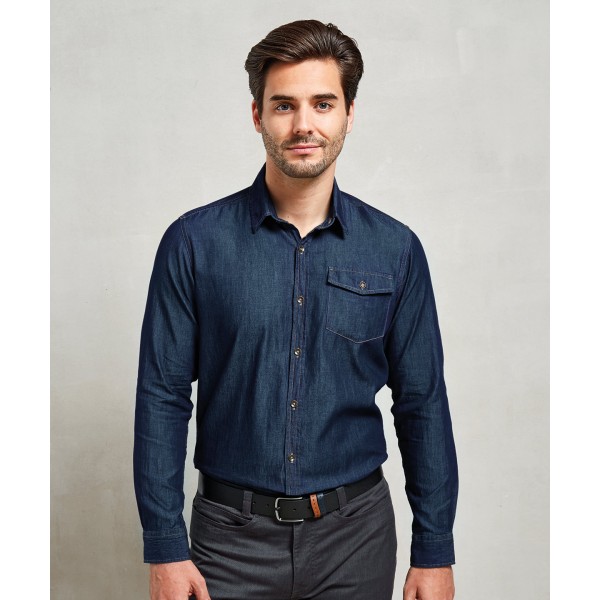 Camicia in denim con cuciture jeans - cod. RWPR222