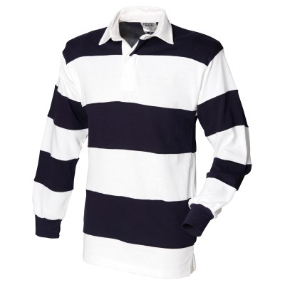 Maglia da rugby a maniche lunghe con strisce cucite Maglia da rugby a maniche lunghe con strisce cucite