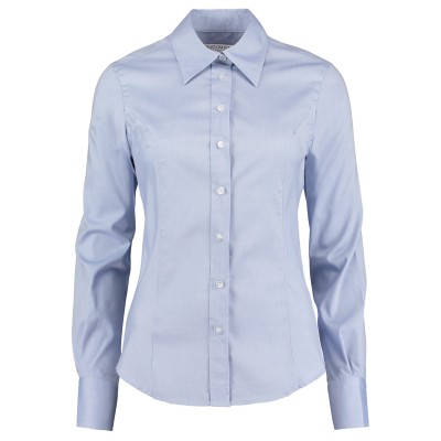 Camicetta da donna in stile Oxford a maniche lunghe (vestibilità su misura) Camicetta da donna in stile Oxford a maniche lunghe (vestibilità su misura)
