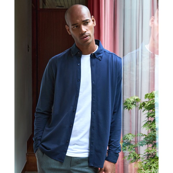 Camicia a maniche lunghe in piqué Superwash® 60° (vestibilità su misura) - cod. RWKK143