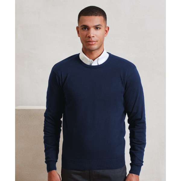 Maglione girocollo in cotone lavorato a maglia - cod. RWPR692