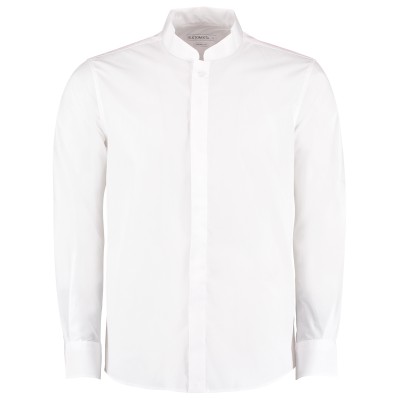 Camicia con colletto alla coreana a maniche lunghe (vestibilità su misura)