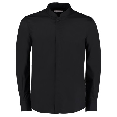 Camicia con colletto alla coreana a maniche lunghe (vestibilità su misura)