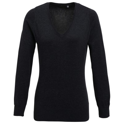 Maglione lavorato a maglia con scollo a V da donna Maglione lavorato a maglia con scollo a V da donna