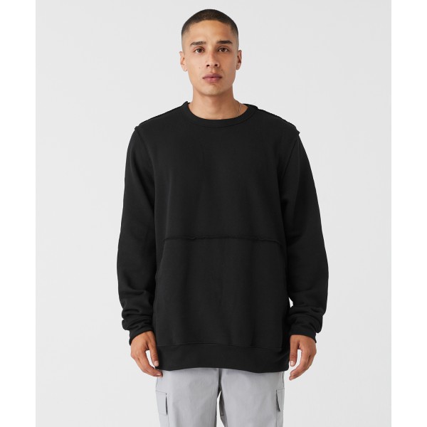 Maglione girocollo unisex con cuciture grezze - cod. RWBE133