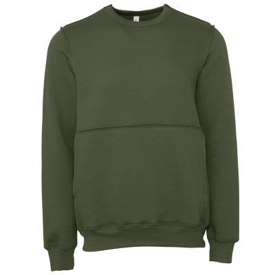 Maglione girocollo unisex con cuciture grezze