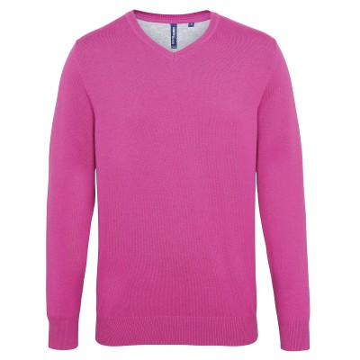 Maglione da uomo in misto cotone con scollo a V