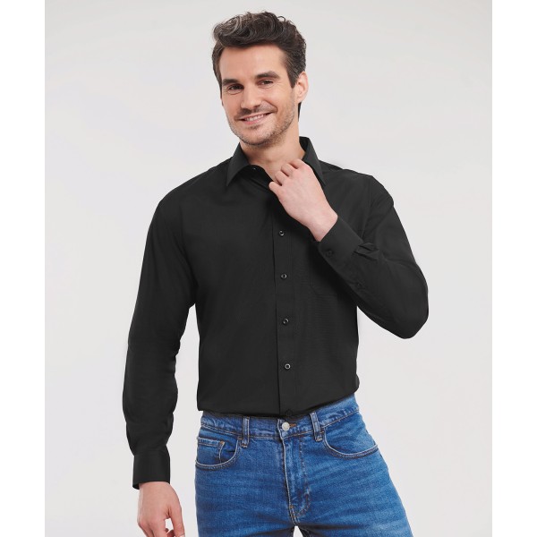 Camicia a maniche lunghe in popeline di policotone e facile da trattare - cod. RWJ934M