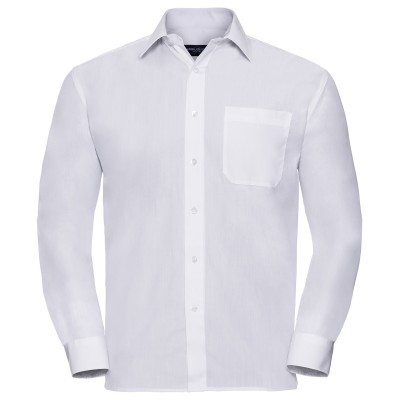 Camicia a maniche lunghe in popeline di policotone e facile da trattare