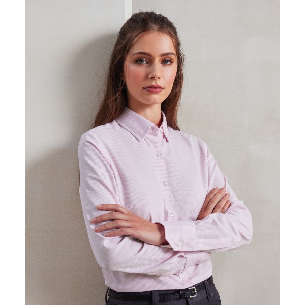 Blusa da donna in cotone Oxford a righe - cod. RWPR338