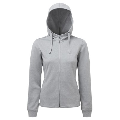 Felpa con cappuccio e zip intera in TriDri® tinto in capo da donna Felpa con cappuccio e zip intera in TriDri® tinto in capo da donna