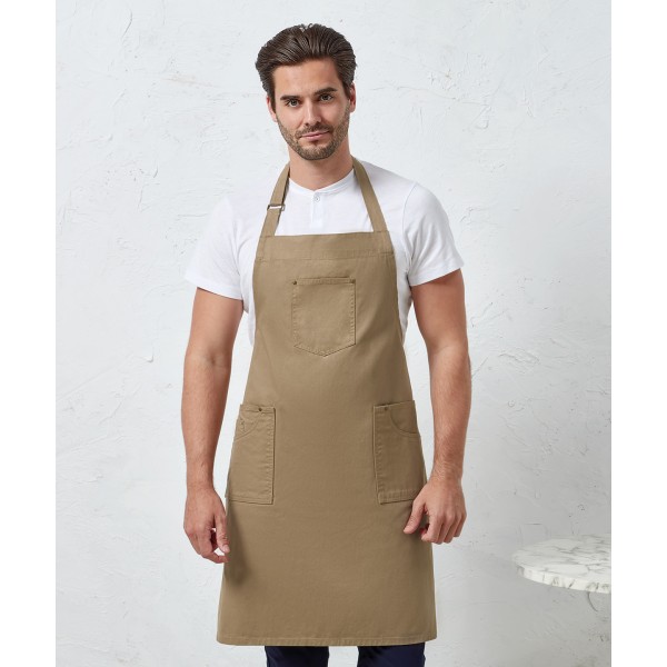 Grembiule con pettorina in cotone chino - cod. RWPR132
