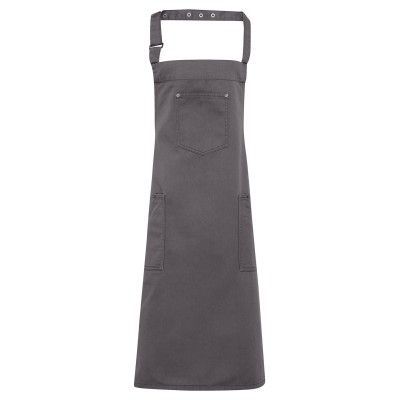 Grembiule con pettorina in cotone chino