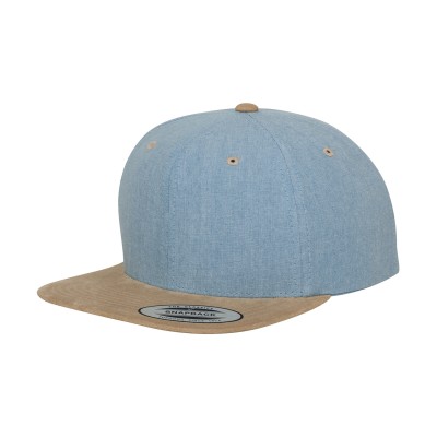 Snapback in pelle scamosciata e chambray (6089CH)