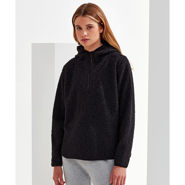 Felpa con cappuccio e zip ¼ in sherpa TriDri® da donna - cod. RWTR089
