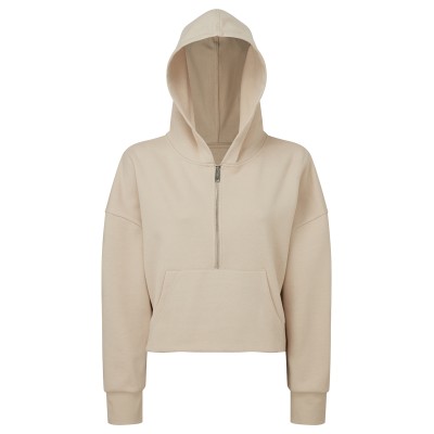 Felpa con cappuccio TriDri® 1/2 zip da donna