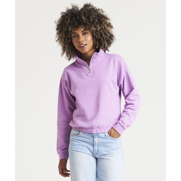 Felpa corta da donna con cerniera a ¼ - cod. RWJH037
