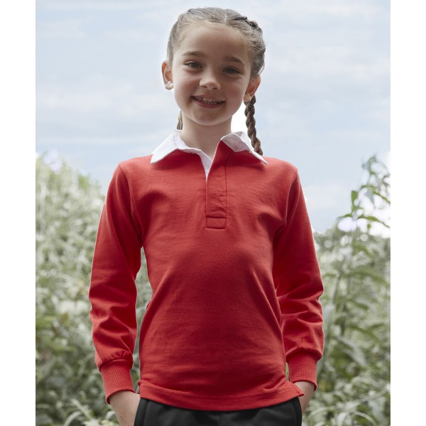 Maglia da rugby semplice a maniche lunghe per bambini - cod. RWFR109
