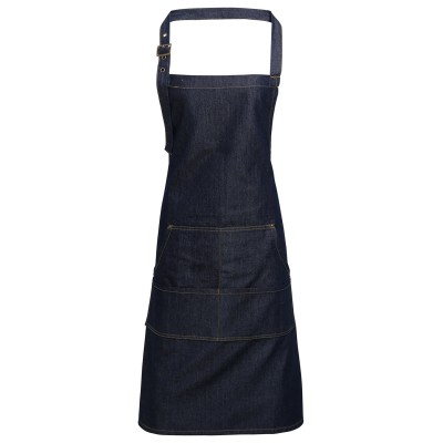 Grembiule con pettorina in punto jeans Grembiule con pettorina in punto jeans