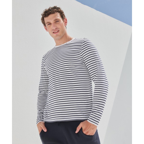 T-shirt unisex a righe a maniche lunghe - cod. RWSF204