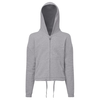 Felpa con cappuccio oversize con zip intera e taglio corto in TriDri® per bambini