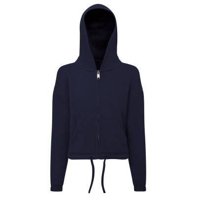 Felpa con cappuccio oversize con zip intera e taglio corto in TriDri® per bambini