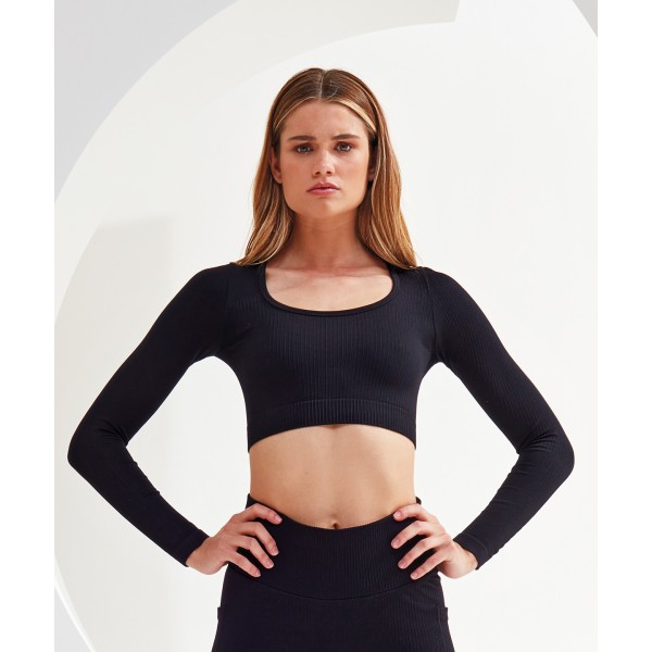 Top corto da donna TriDri® a coste senza cuciture '3D Fit' - cod. RWTR224
